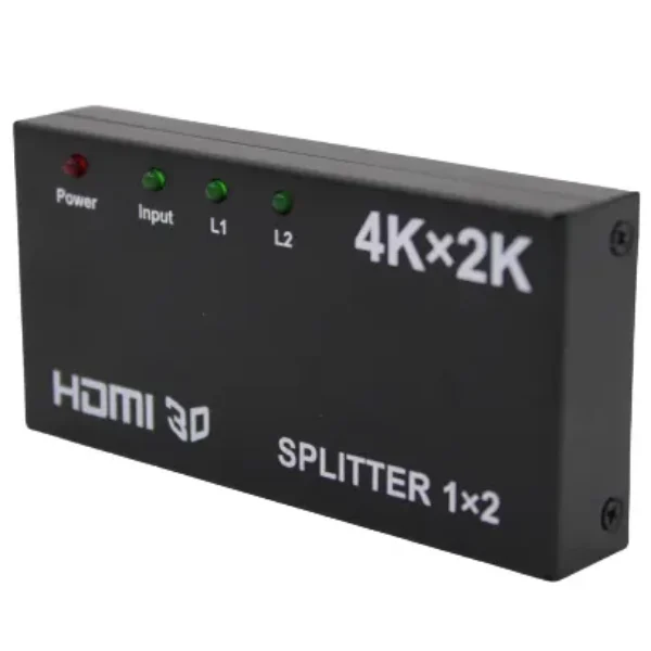 HDMI Splitter 2 Port 4K - Green Box - Include 5 Volt Adapter
