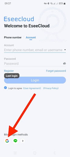 Eseecloud - Register with a Google Account