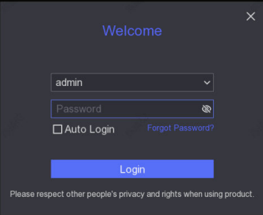 Hikvision DVR - Login Window