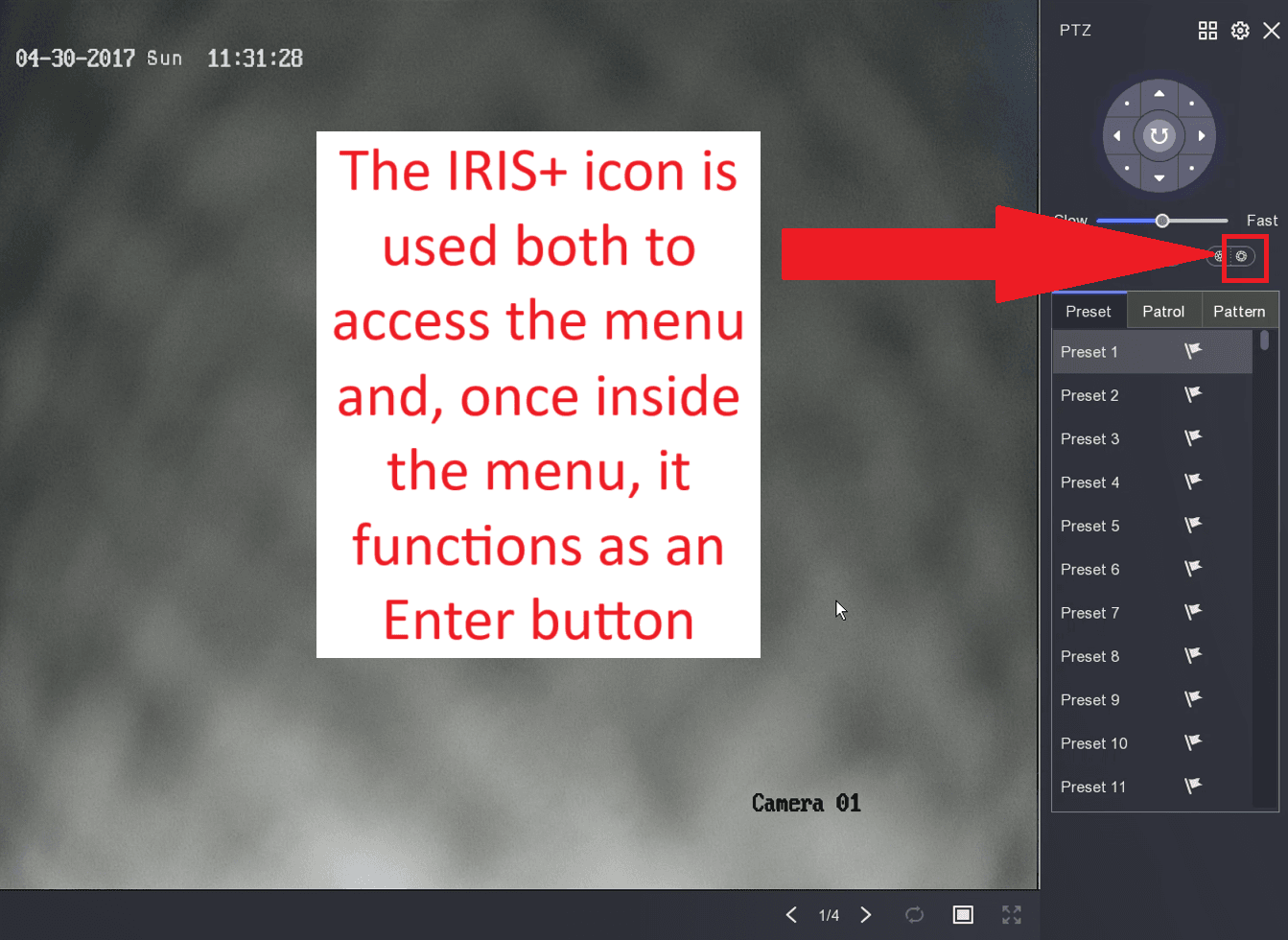 Hikvision - Hybrid Light Colour at Night Setting - 04 - IRIS Button functionality