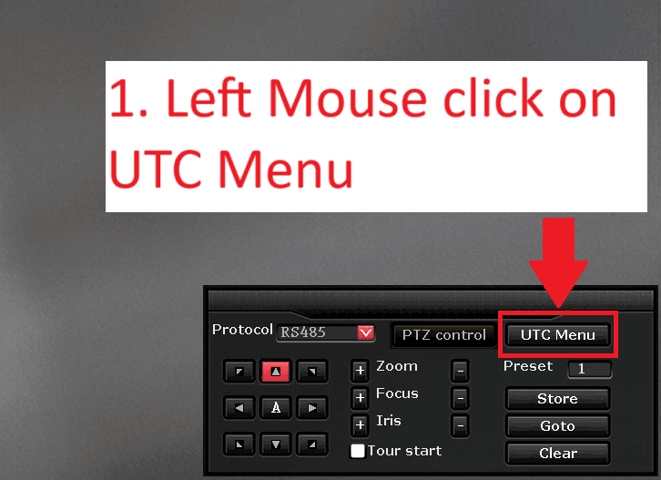 LZ DVR - Hybrid Light Colour at Night Setting - 03 - Select UTC Menu