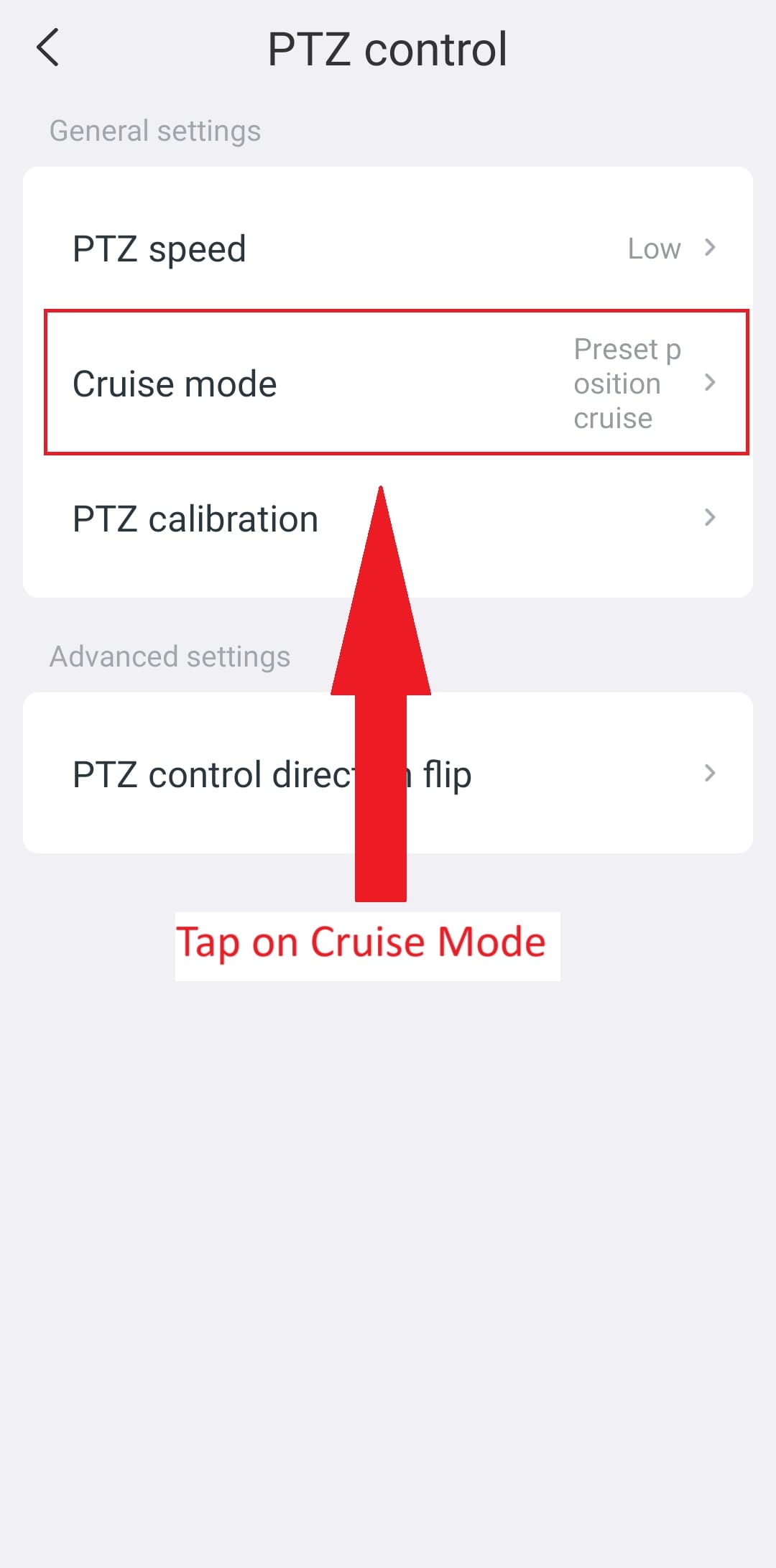 Eseecloud - Preset Cruise Control - Settings - Cruise Control - Cruise Mode