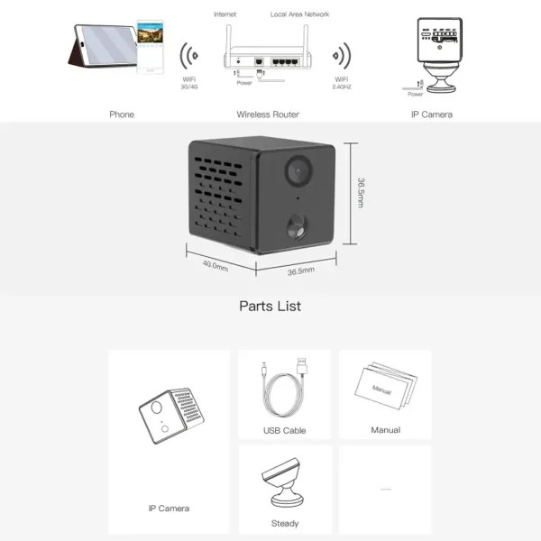 HD Battery IP Camera - Spyware - Model WP02H