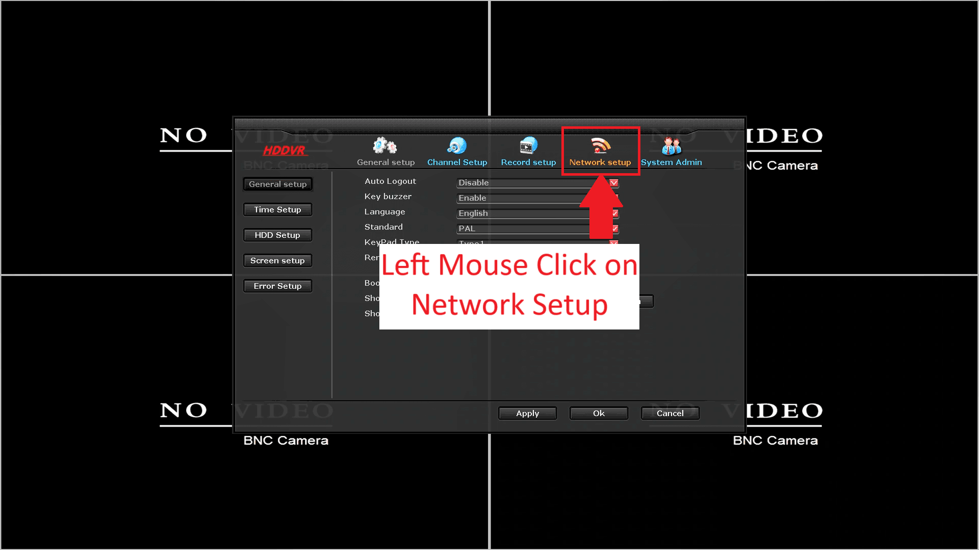 LZ DVR - IP Conflict - Menu - Network Setup