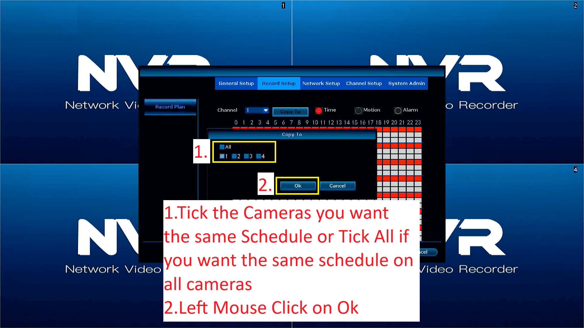 LZ NVR - D8204-3-PE3020 - Record Schedule - Copy To - Cameras Select