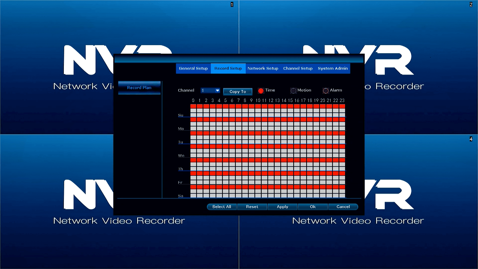 LZ NVR - D8204-3-PE3020 - Record Schedule - Default