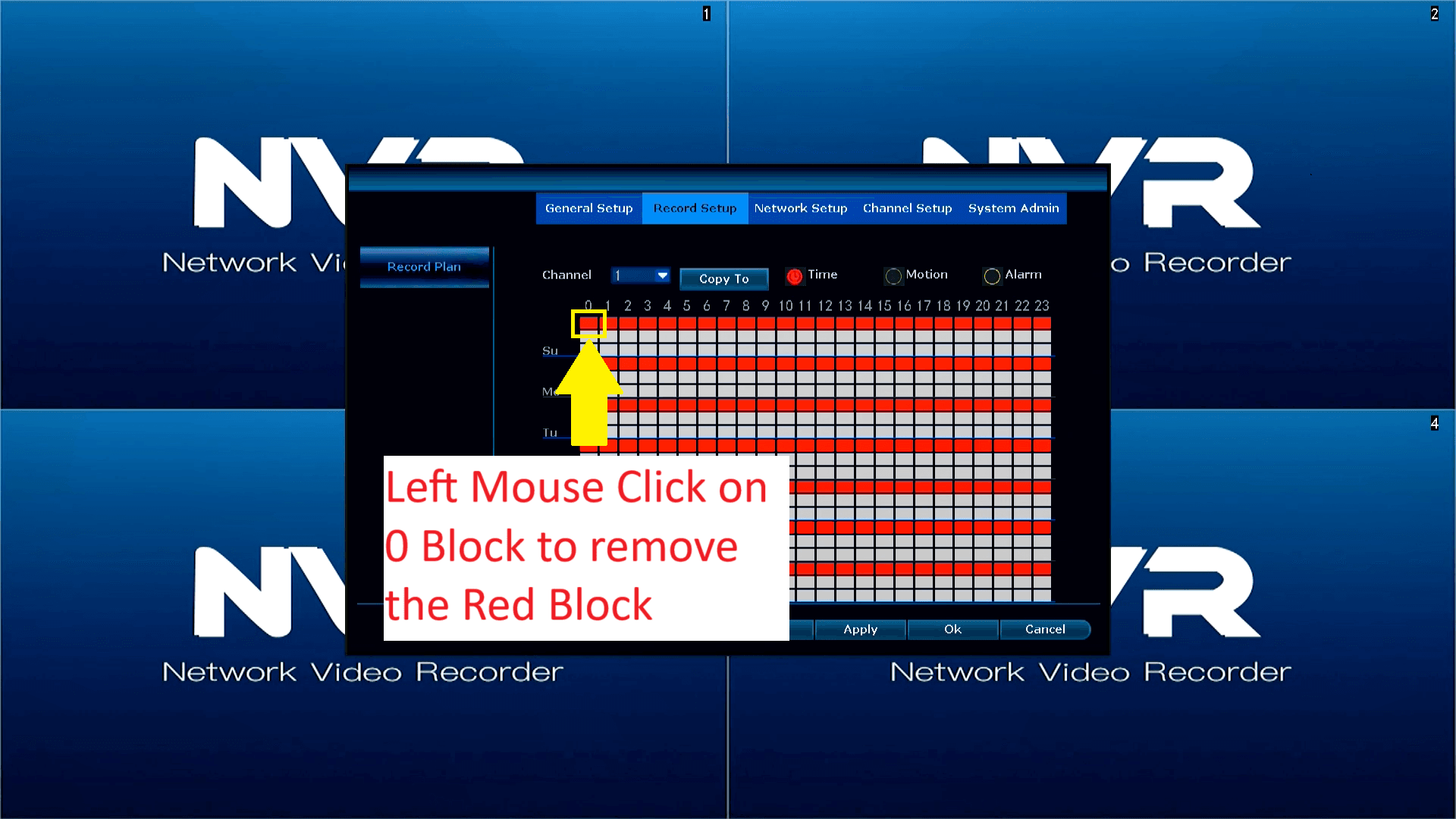 LZ NVR - D8204-3-PE3020 - Record Schedule - Remove Red Recording Block