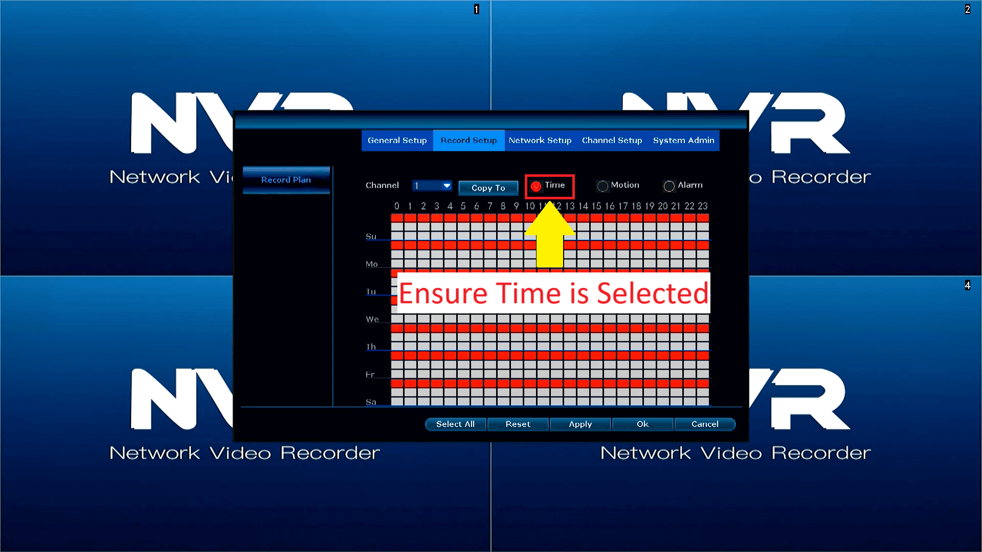 LZ NVR - D8204-3-PE3020 - Record Schedule - Time Selected