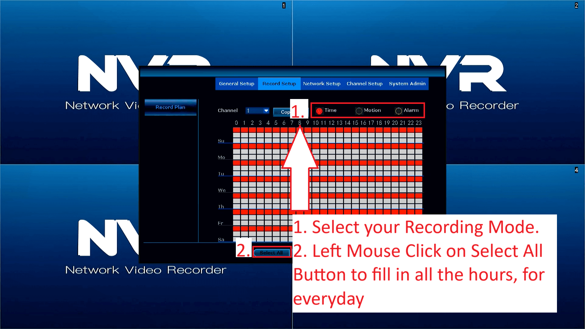 LZ NVR - Recording - Select All