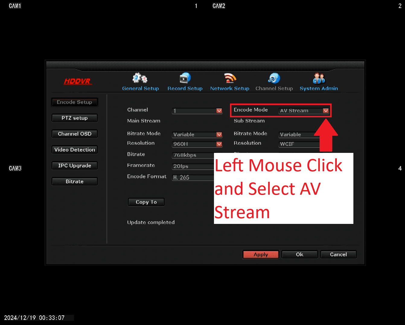 LZ DVR - Audio Setup - AV Stream