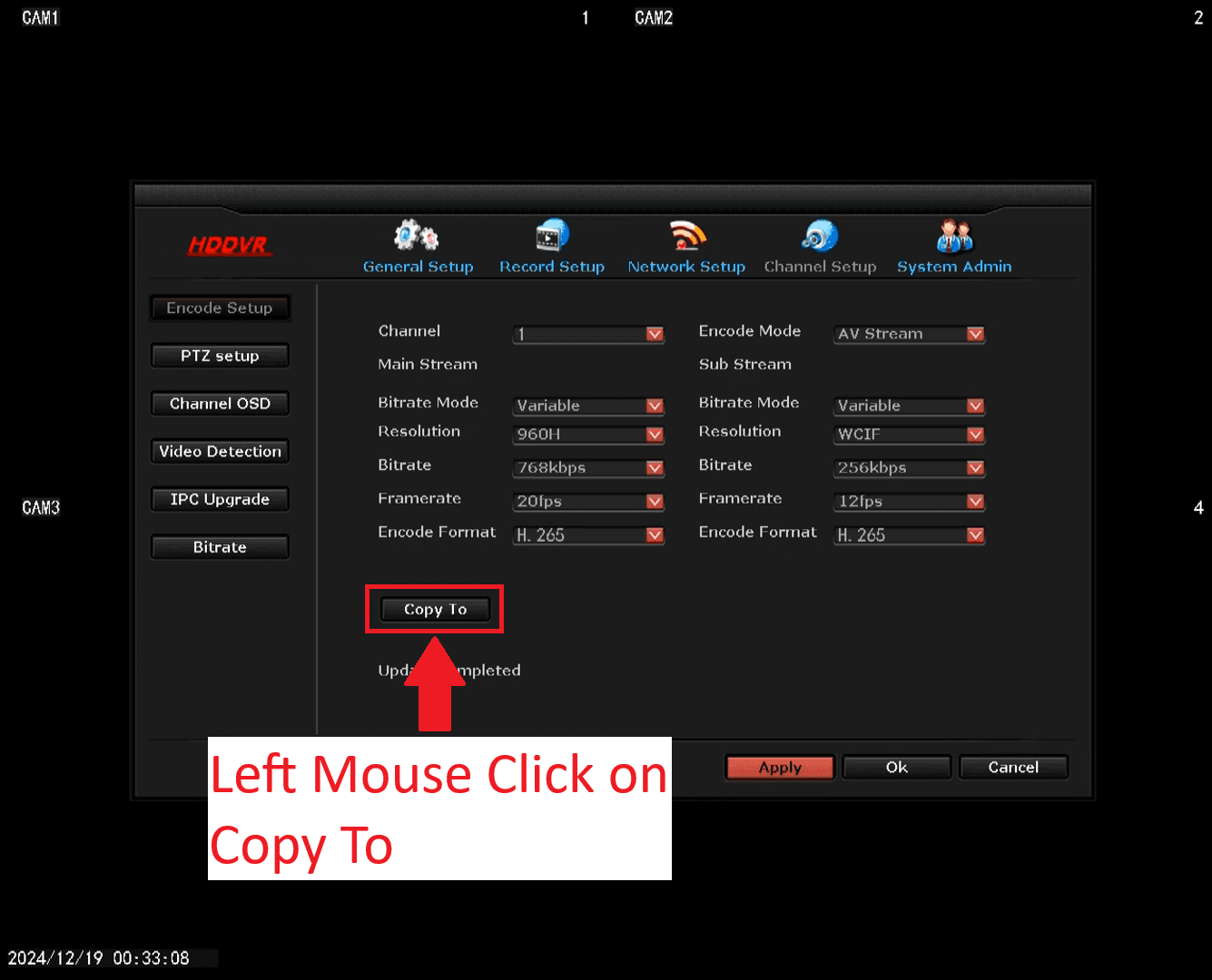 LZ DVR - Audio Setup - Copy To
