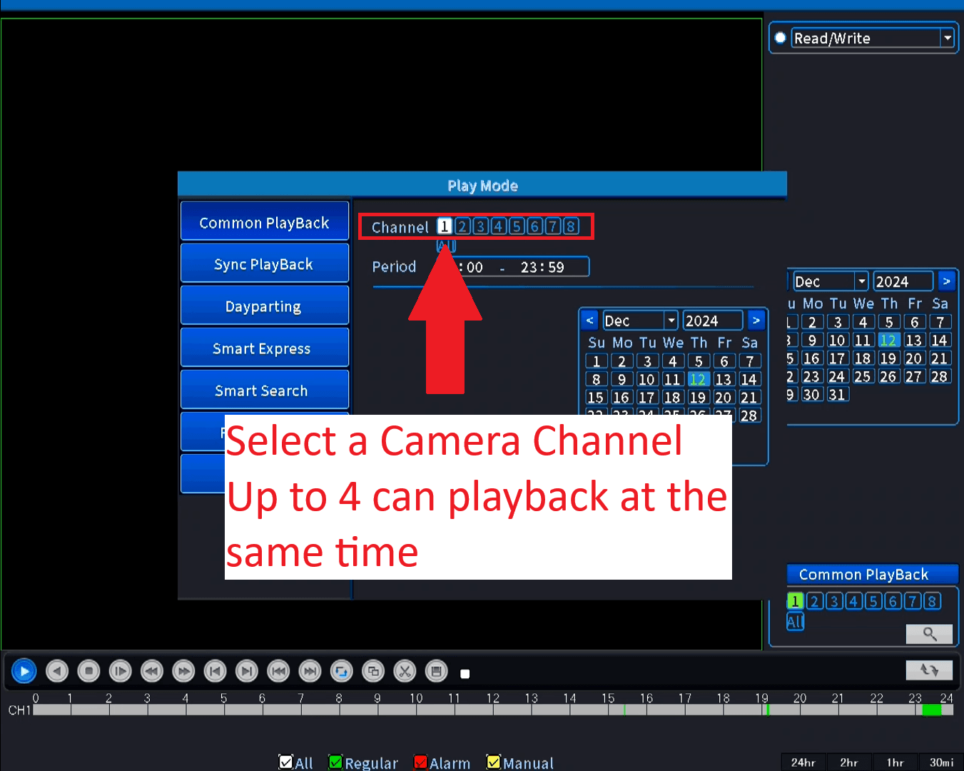 xMeye - Common Playback - Select Channel