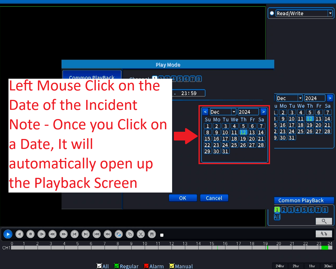 xMeye - Common Playback - Select Date