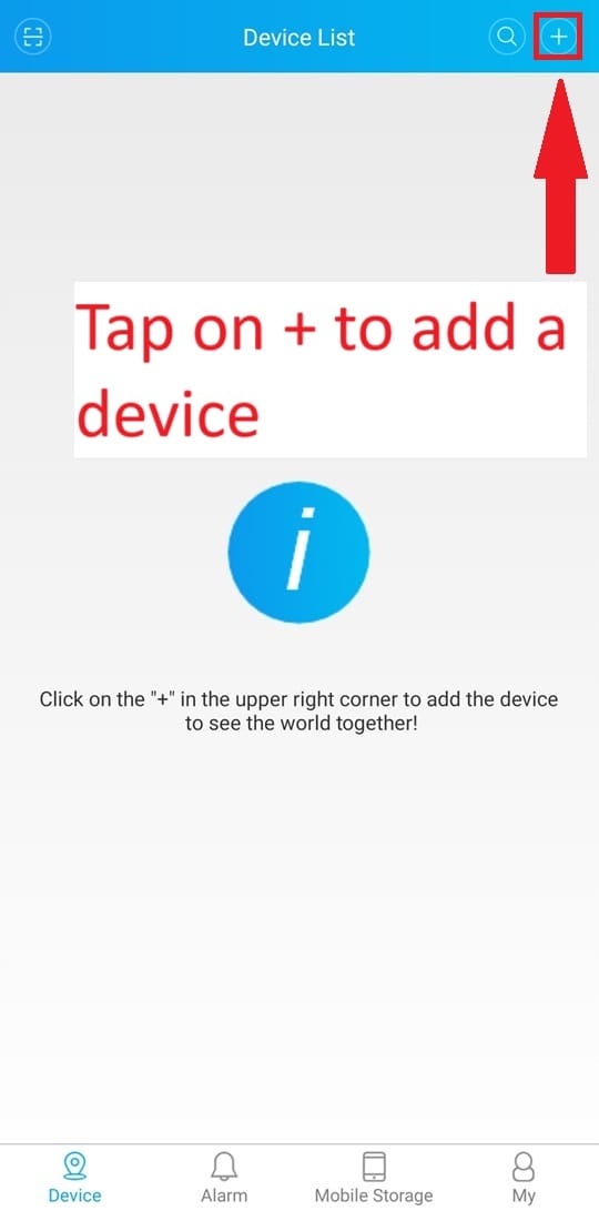xMeye - Device List Screen - Tap+ - Add Device