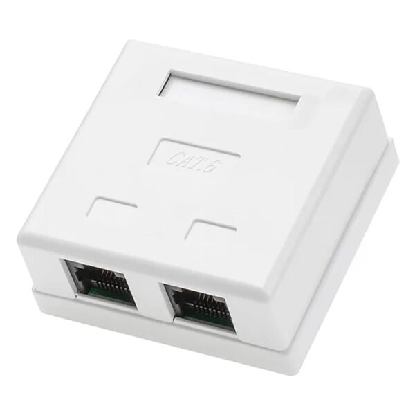 RJ45 Cat 6 Surface Wall Box - Dual Port