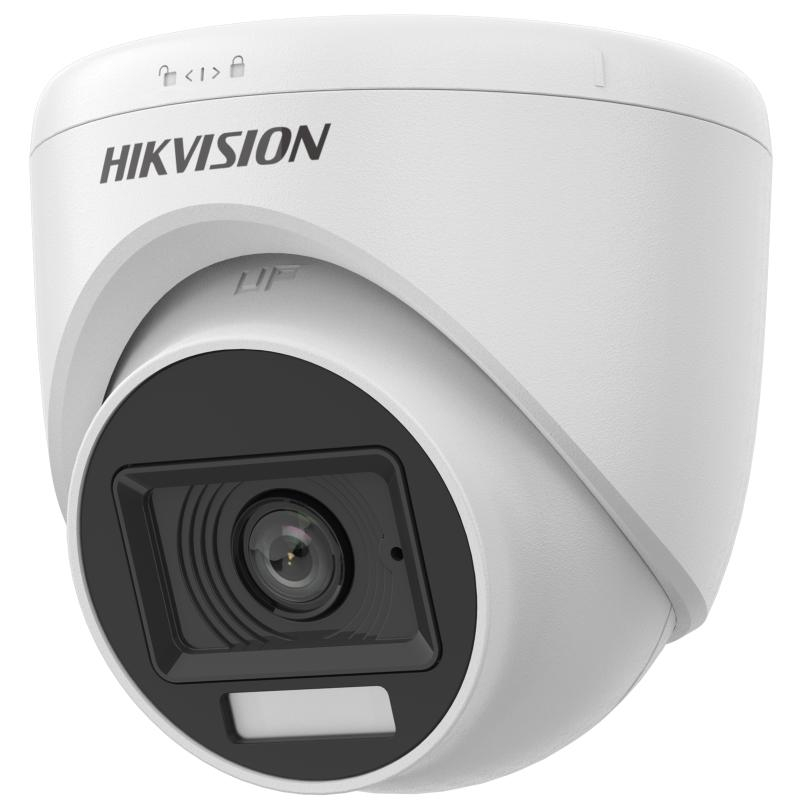 Hikvision 2 Megapixel 2.8mm Smart Hybrid Light Audio Fixed Turret Camera - DS-2CE76D0T-LPFS - Left Profile