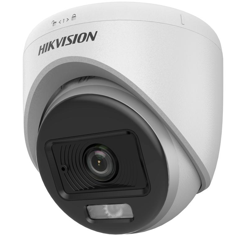 Hikvision Dome - 2 Megapixel 2.8mm - Smart Hybrid Light with ColorVu Indoor Fixed Turret Camera - Model DS-2CE70DF0T-LPFS - Left Profile