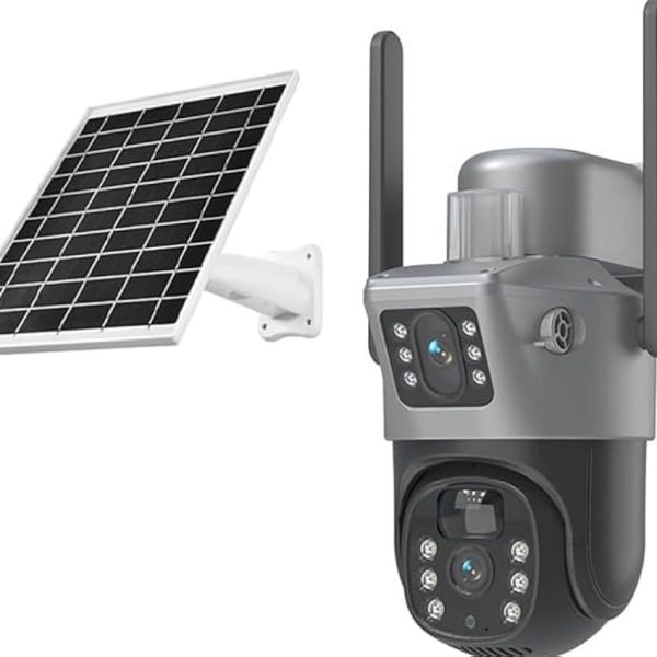 Solar WIFI Dual Lens PT Camera - 4 Megapixel - V380 Pro - Model CB621DR