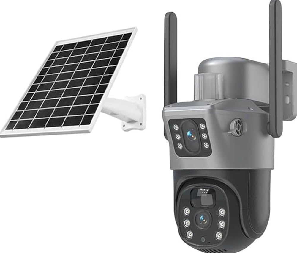 Solar WIFI Dual Lens PT Camera - 4 Megapixel - V380 Pro - Model CB621DR