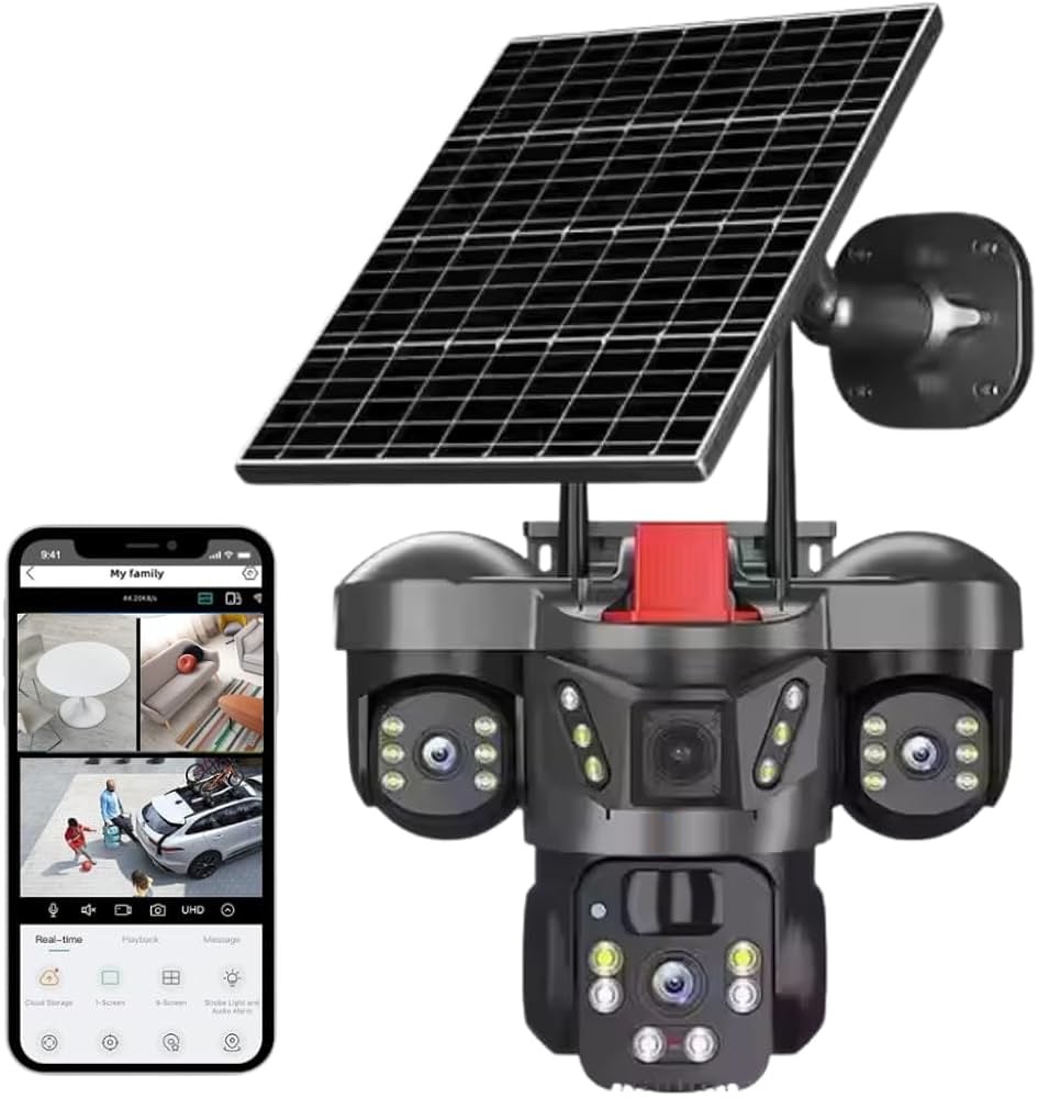 Solar WIFI Triple Lens - V380 Pro App - Model BG621TR - 3 * 2 Megapixel