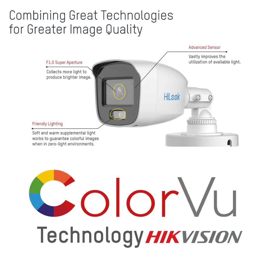 Hilook Bullet 2 Megapixel 2.8mm ColorVu - THC-B129-LPS