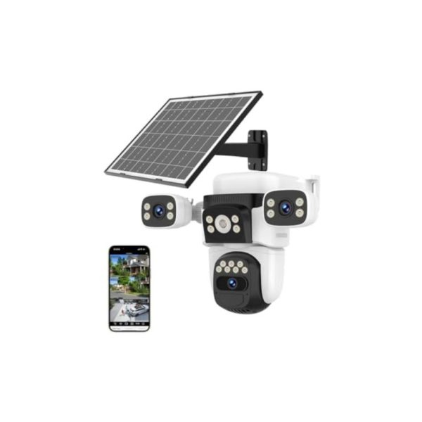 Solar WIFI Triple Lens PT Camera - 4 Megapixel - Okam Pro - Model CB621SR