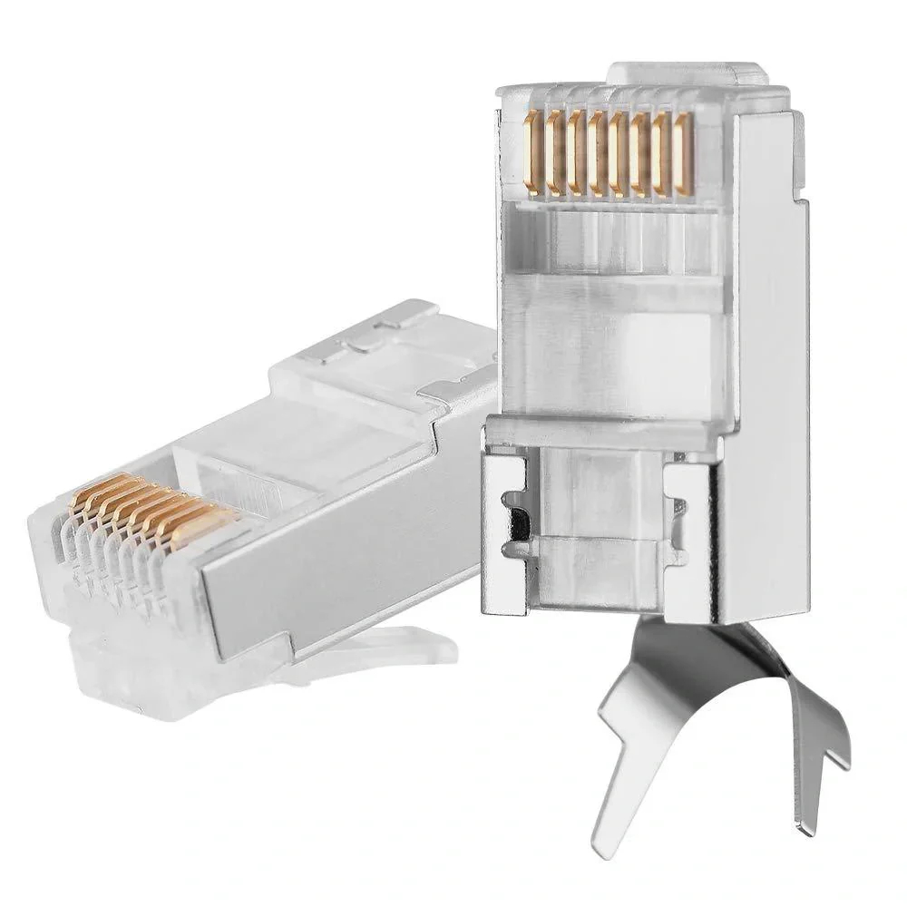 RJ45 CAT 7 FTP EZ Crystal Head Connector - PC Copper Gold Plating